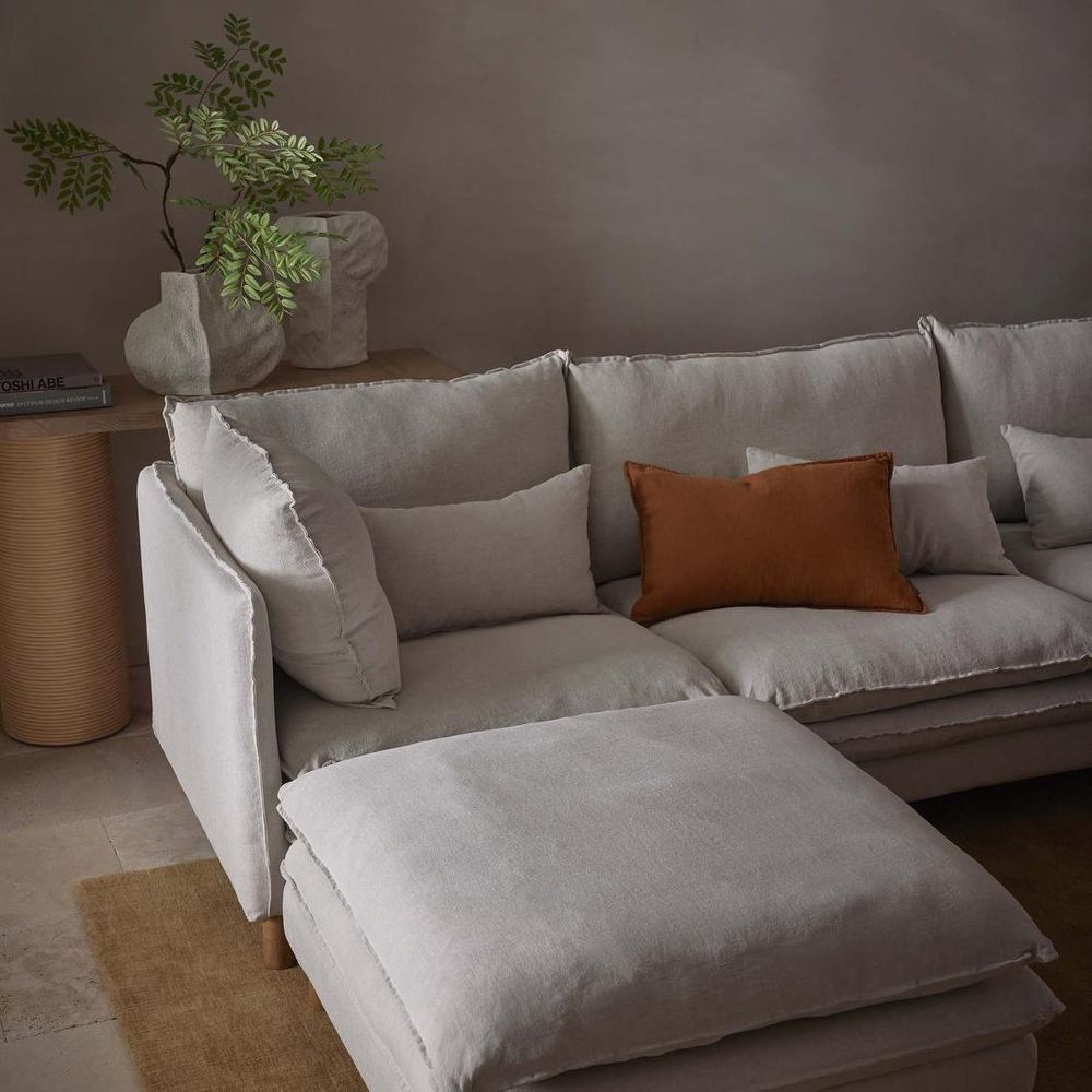 Aura 2Str Left Arm Sofa Base With Cover Natural