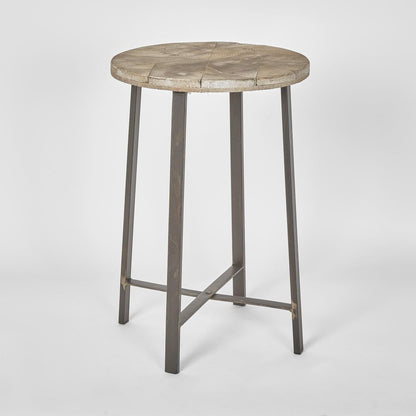 Round Stool W Metal Legs