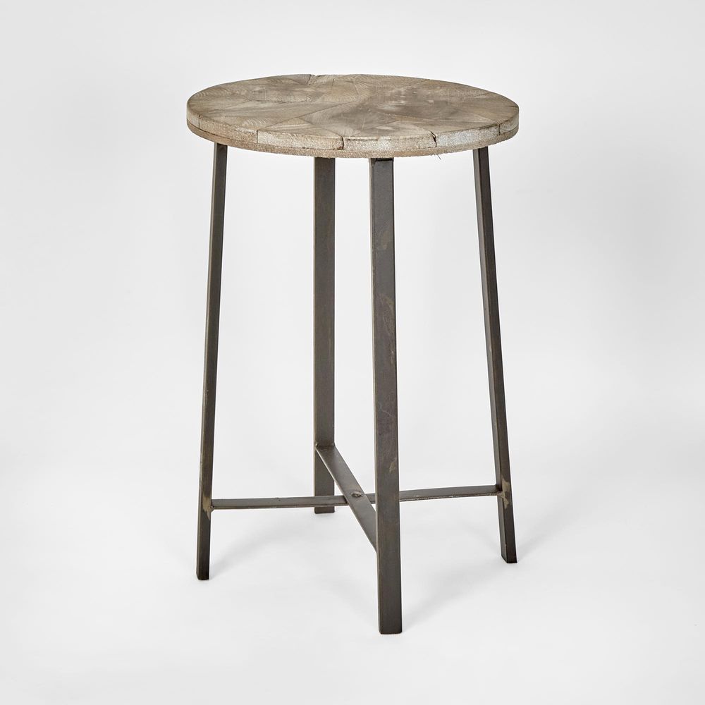 Round Stool W Metal Legs