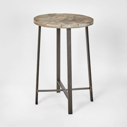 Round Stool W Metal Legs