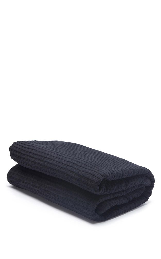 Ribbed Sherpa Throw Black