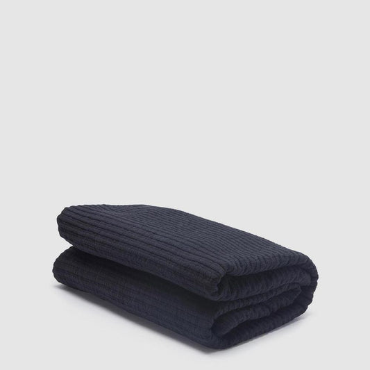 Ribbed Sherpa Throw Black