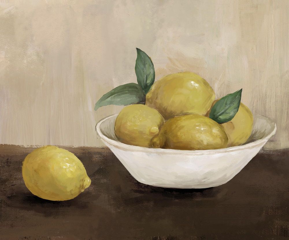 Bowl W Lemons Painting Wall Art