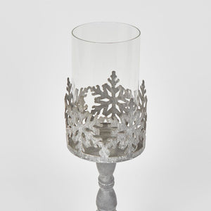 Snow Candle Holder Zinc