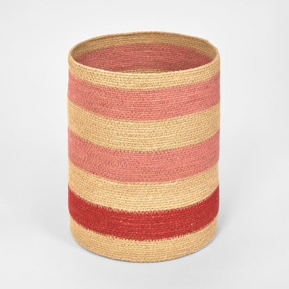 Tia Woven Basket Red & Pink