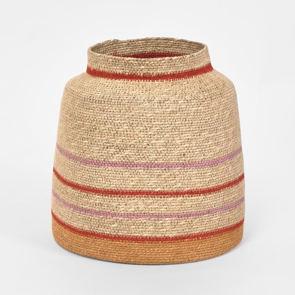 Zora Woven Basket Orange & Red