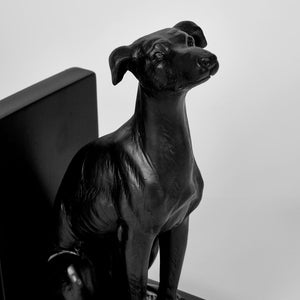 Lino Dog Bookends Black