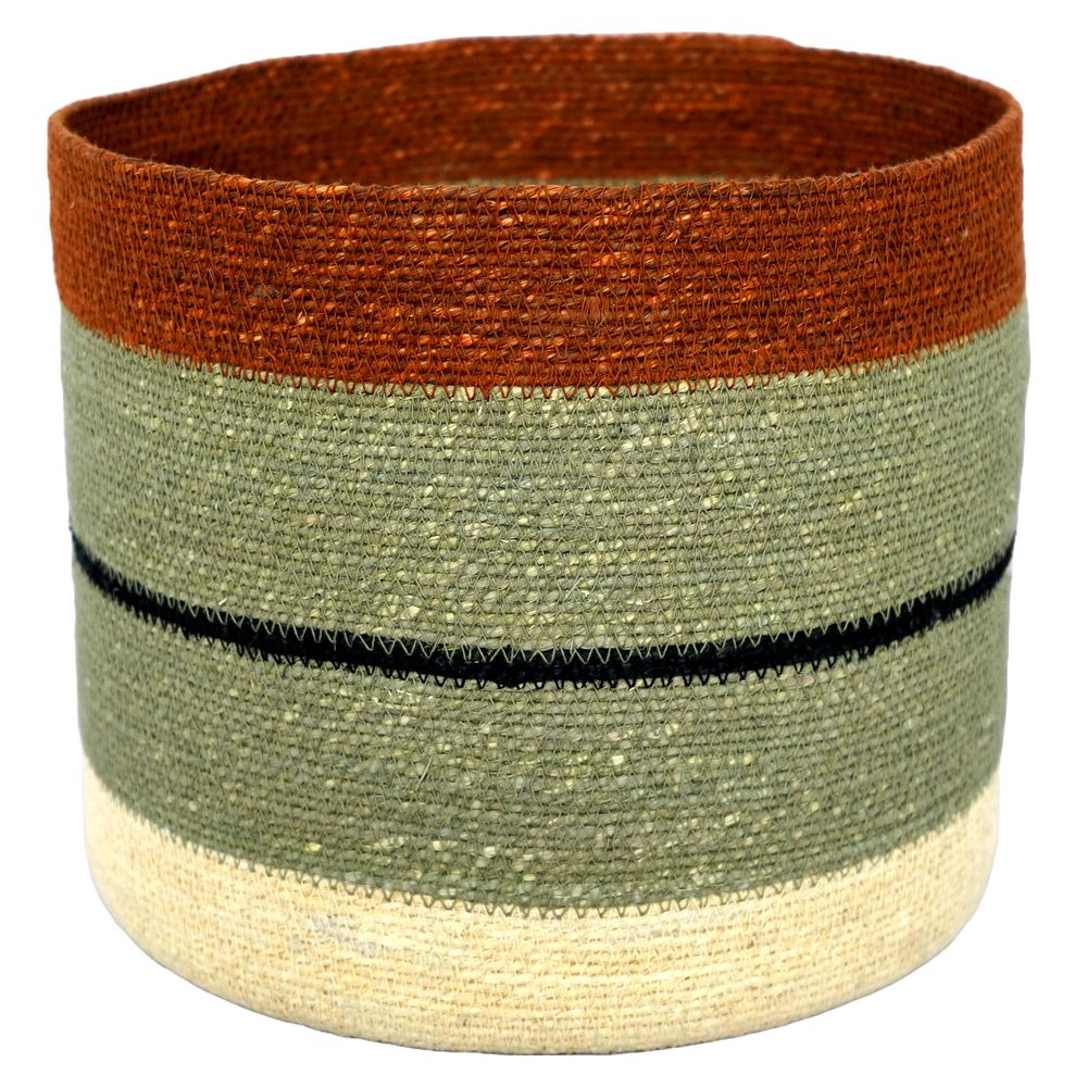 Sereda Woven Basket Green & Rust