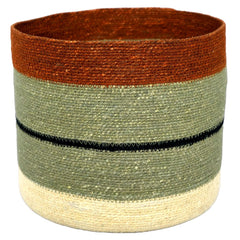 Sereda Woven Basket Green & Rust