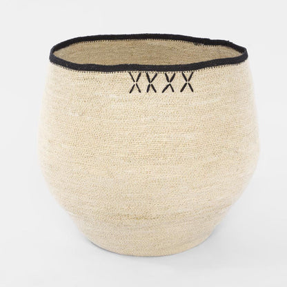 Cross Woven Basket Natural & Black