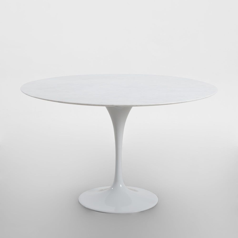 Aurora Round Dining Table Marble White 120Cm