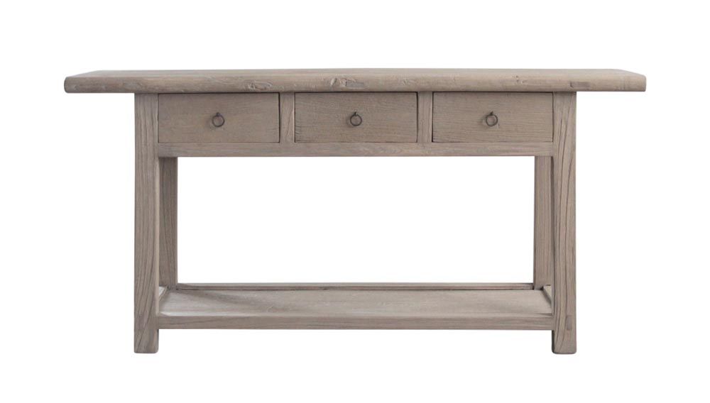 Tianjin Old Elm Wood Console With 3 Drawers