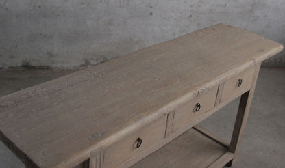 Tianjin Old Elm Wood Console With 3 Drawers