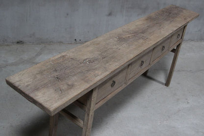 Henan 221Cm Table With Drawers 130 Years Old