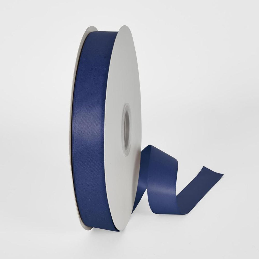 Lt Navy Double Sided Satin Ribbon 25Mm 100Yards - P497