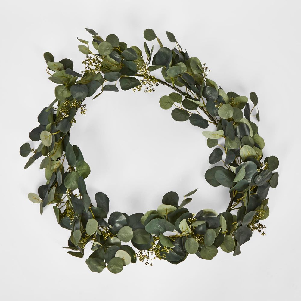 182Cm Silver Dollar Leaf Garland With Seed