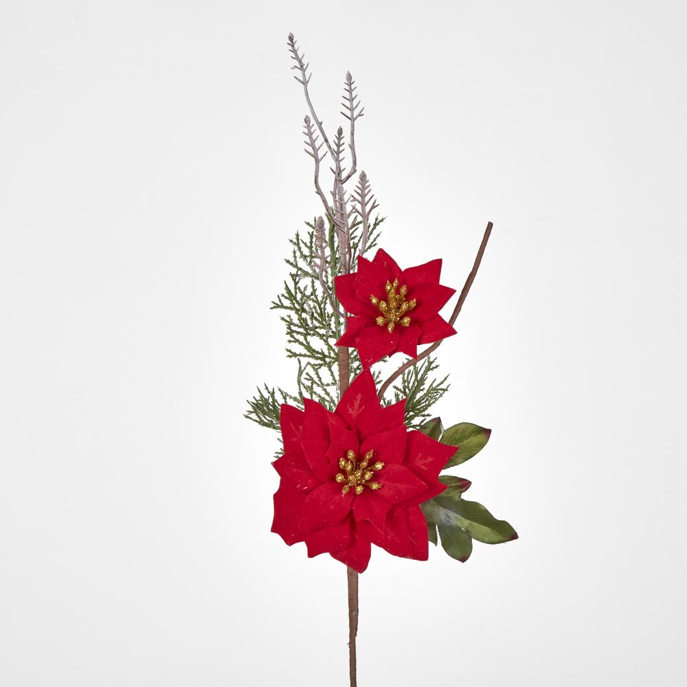 46Cm Poinsettia Branch