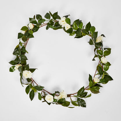 White Camellia Garland 6Ft