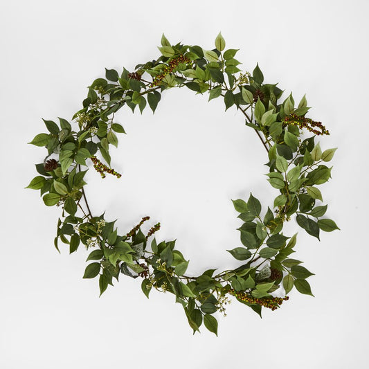 6Ft Green Ficus Fittonia Berry Garland