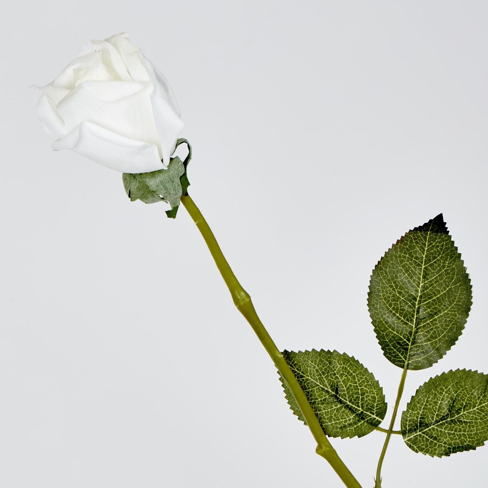 White Real Touch Rose Bud