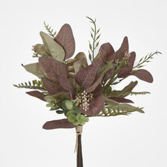 Brown Green Leaf Bundle Bouquet With Eucalyptus Fern