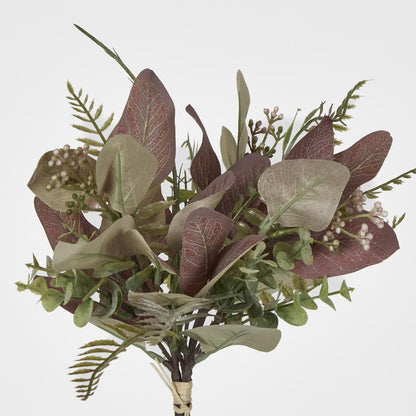 Brown Green Leaf Bundle Bouquet With Eucalyptus Fern