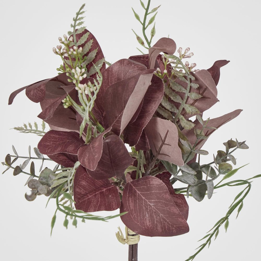 Dark Brown Leaf Bundle Bouquet With Eucalyptus Fern