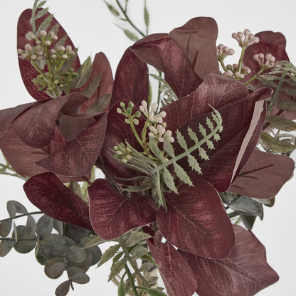 Dark Brown Leaf Bundle Bouquet With Eucalyptus Fern