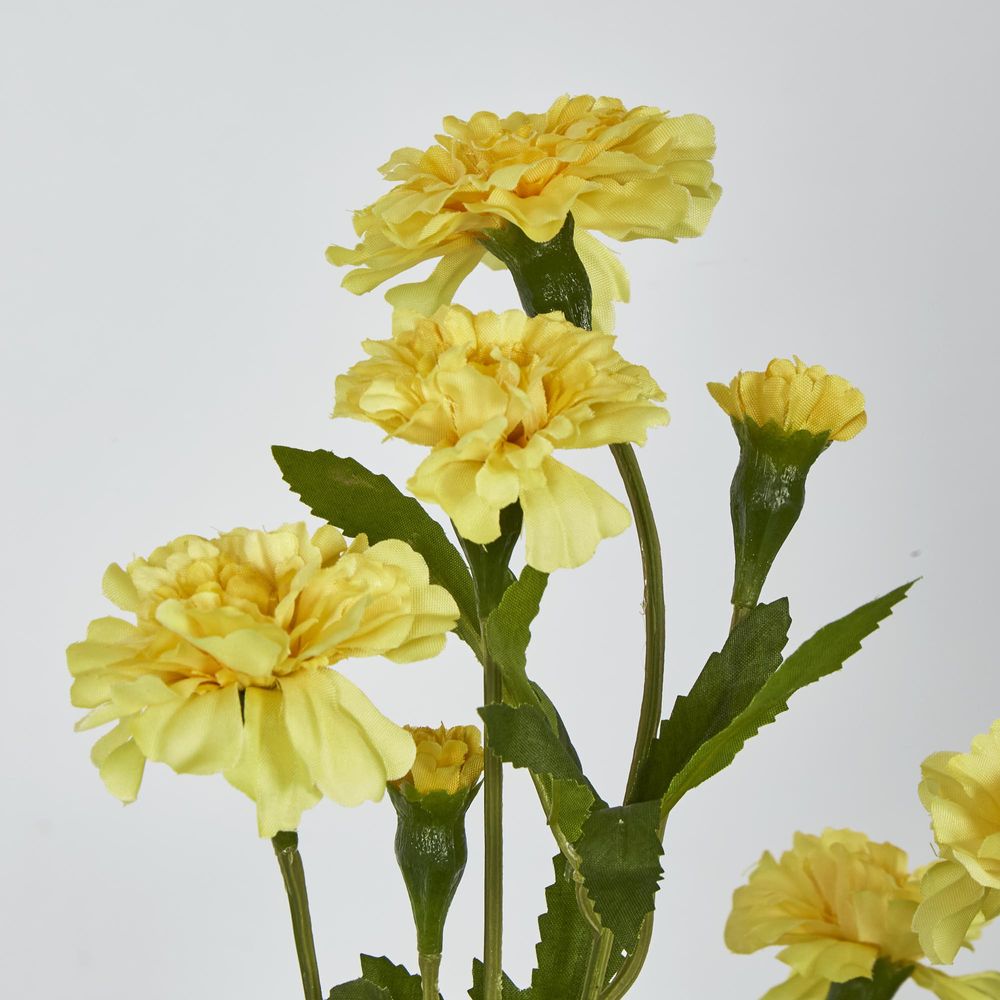 Yellow Marigold Spray 6 Flowers 3 Buds