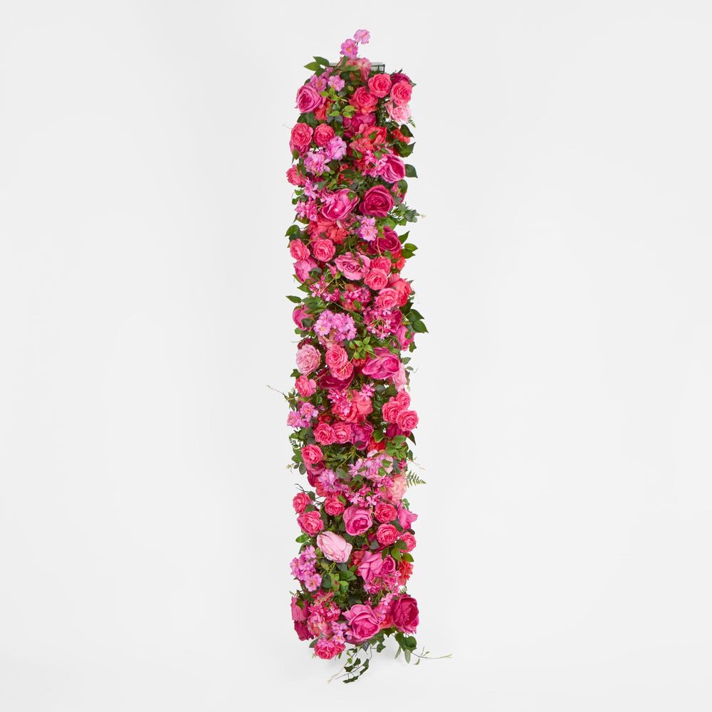 Fuchsia Hot Pink Rose Camelia Blossom Flower Runner 45X200Cm