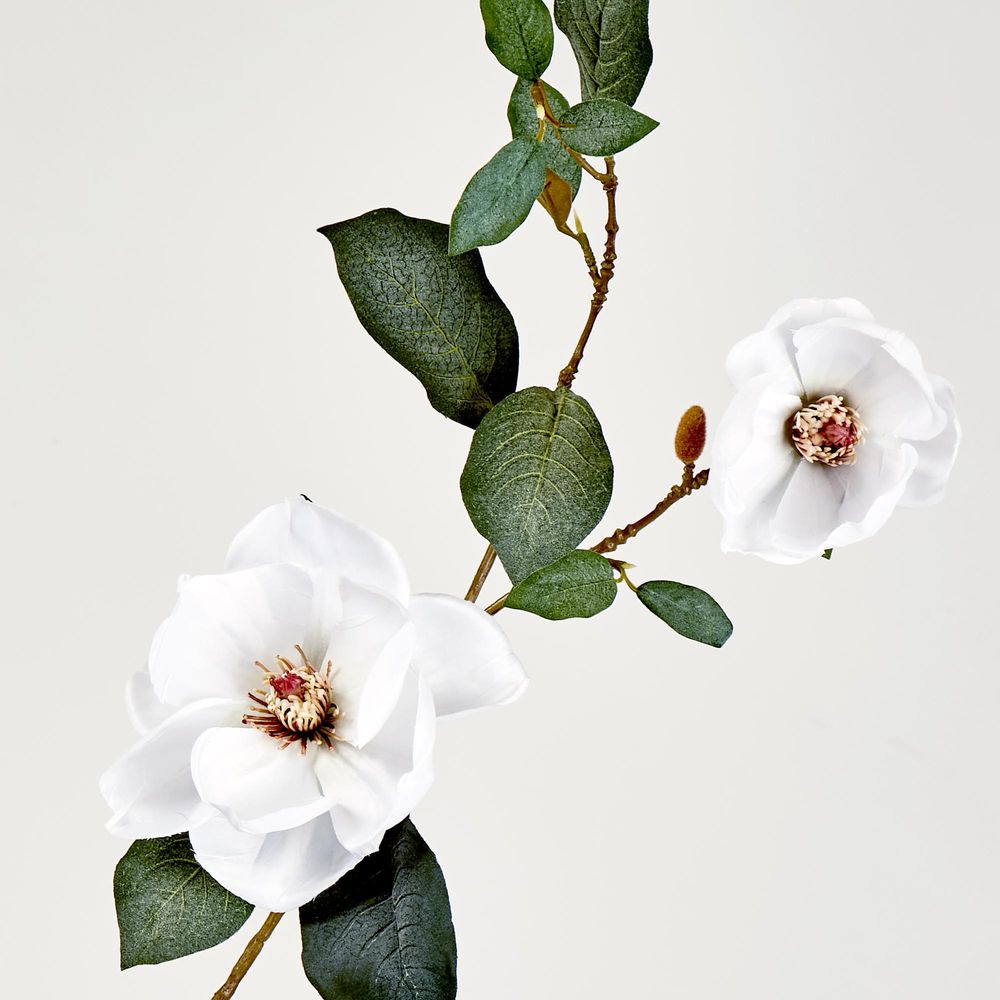 Magnolia Spray 84Cm White