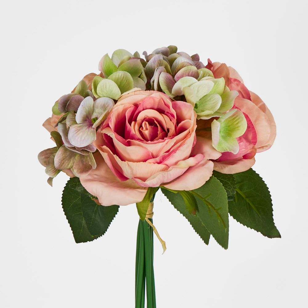 Peach Rose & Hydrangea Bouquet