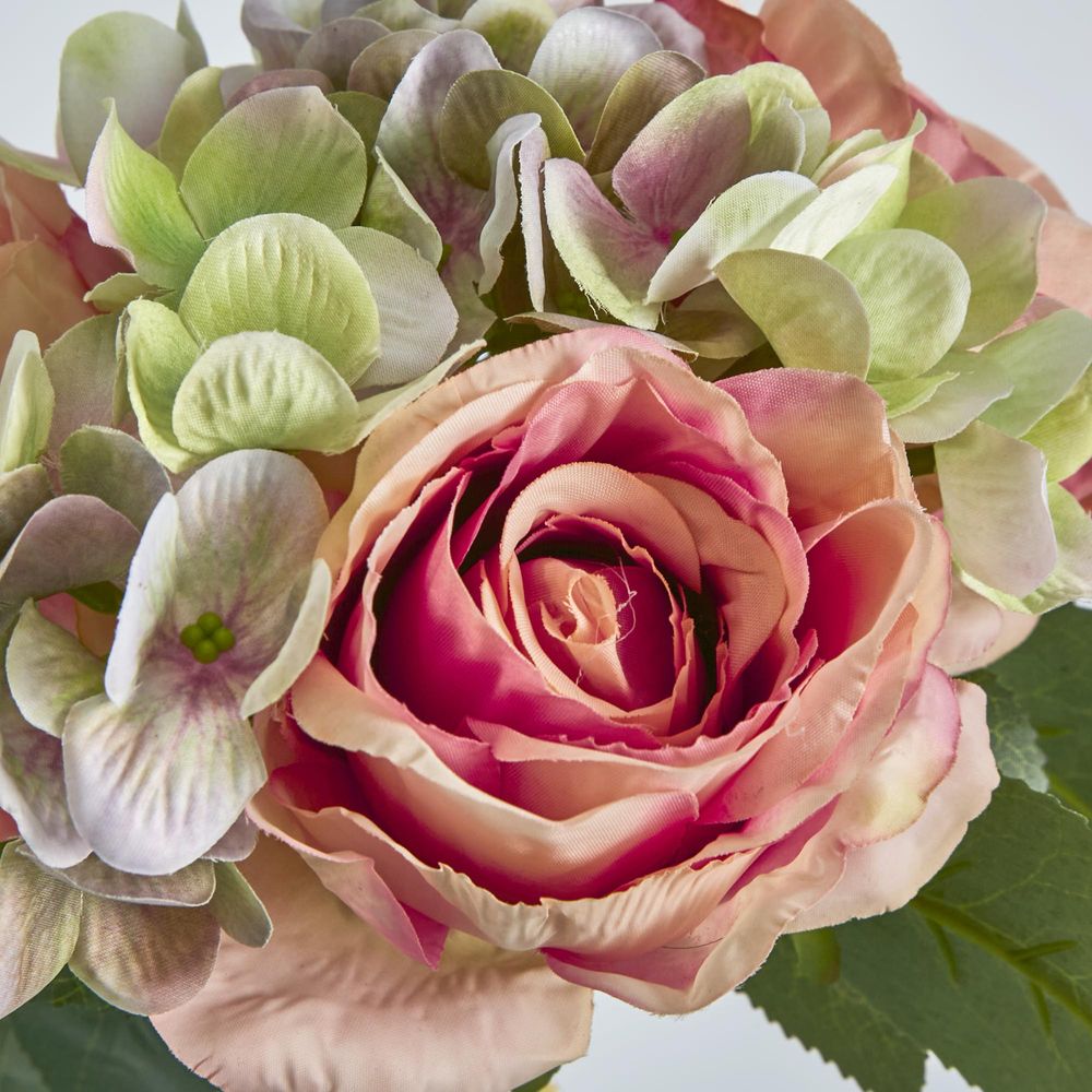 Peach Rose & Hydrangea Bouquet