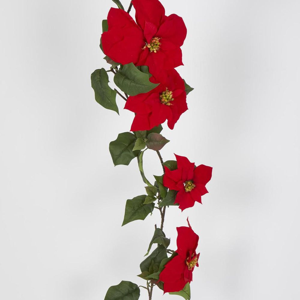 Poinsettia Garland 6Ft