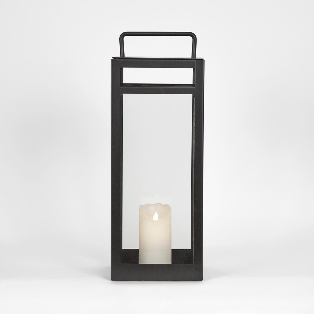 Milton Black Hurricane Lantern Large