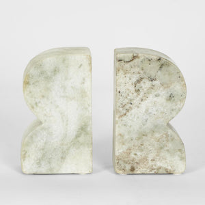 Cooper Marble Bookend Beige & White