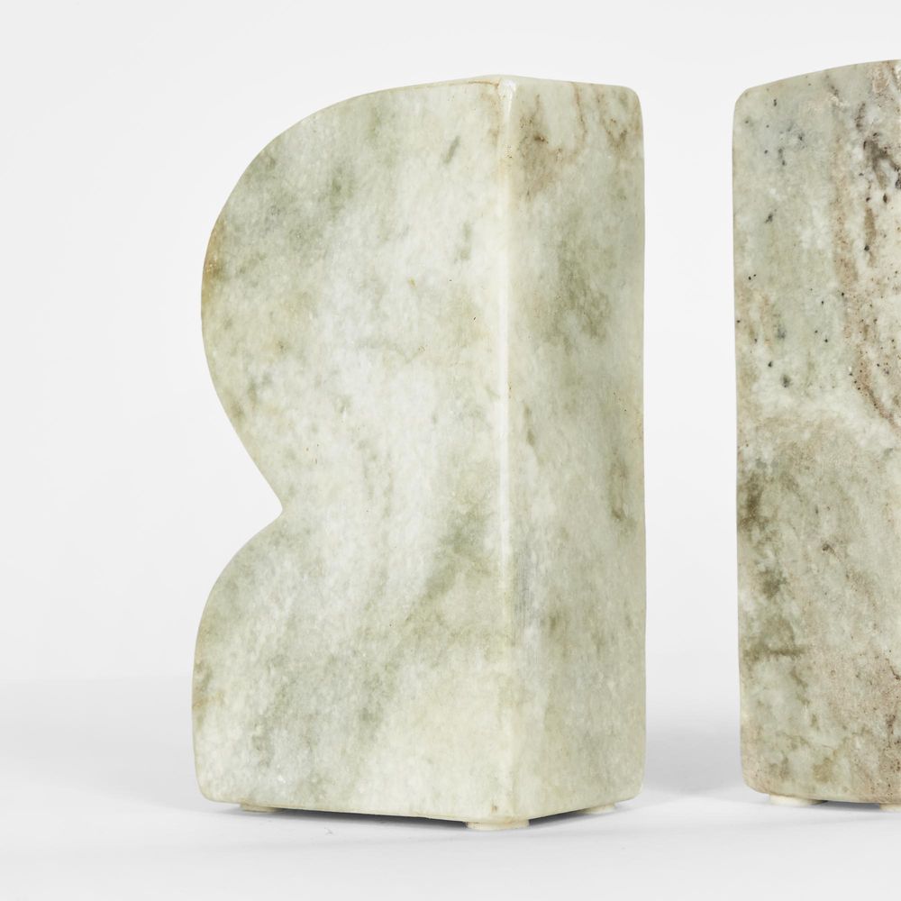 Cooper Marble Bookend Beige & White