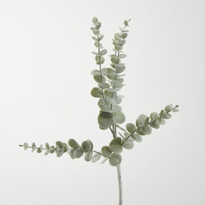 Flocked Eucalyptus Spray 74Cm Grey