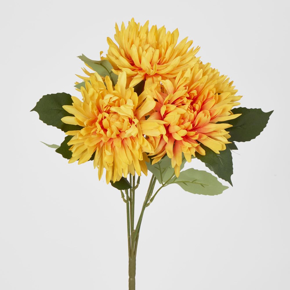 Yellow Mum Bush X 5 46Cm