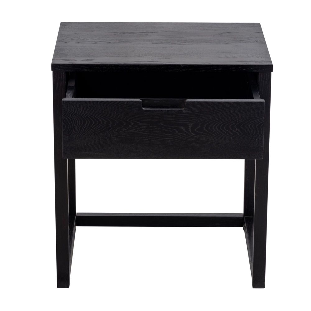 Oslo Black Oak Bedside Table