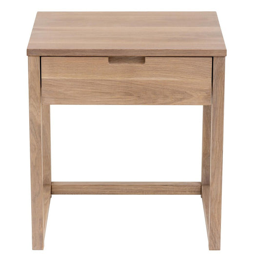 Oslo Oak 1 Draw Bedside Table White Washfinish