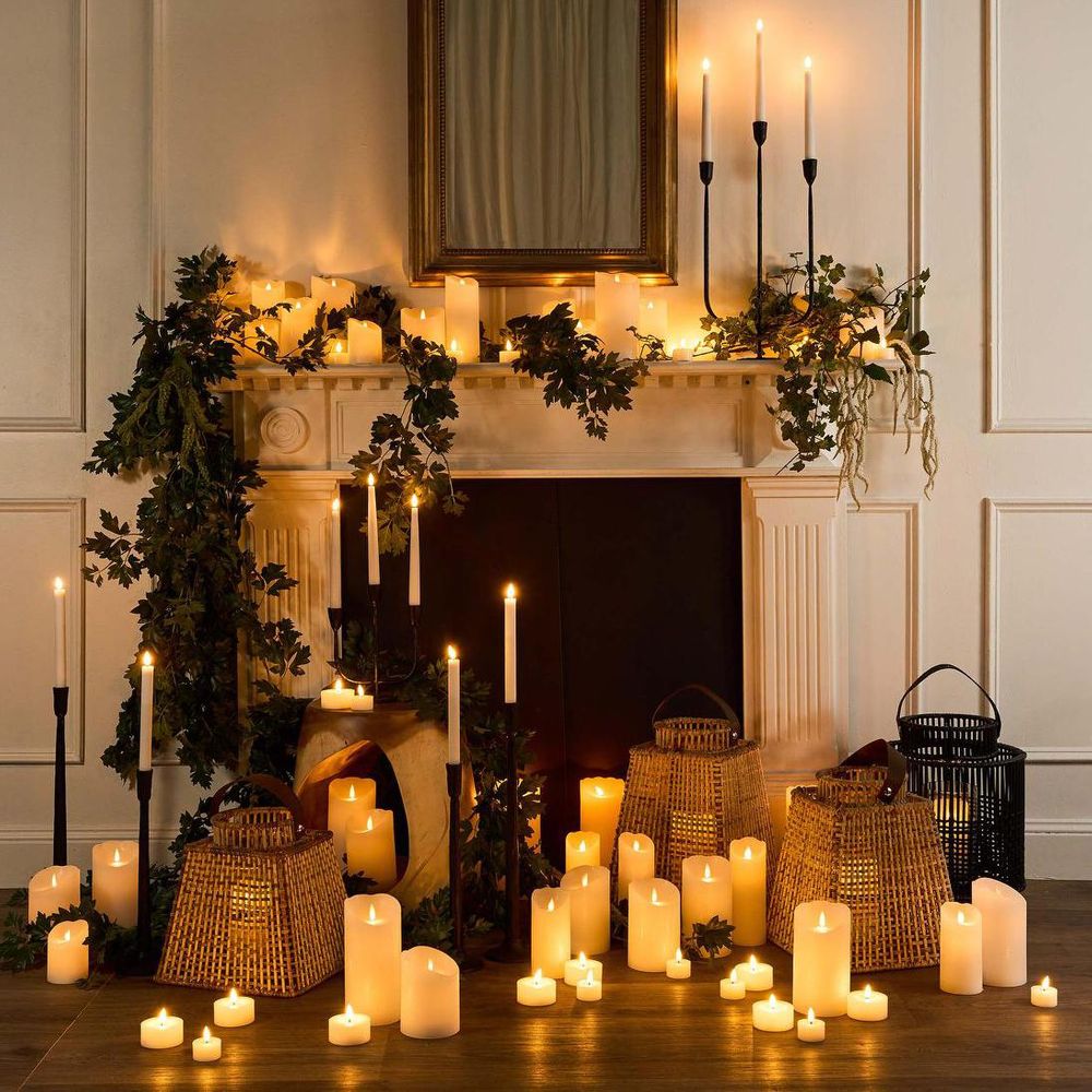 Led Battery Operated Wax Flameless Candle White 10Cm