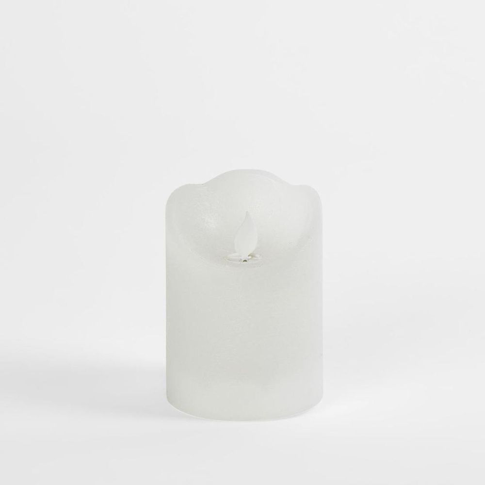 Led Battery Operated Wax Flameless Candle White 10Cm