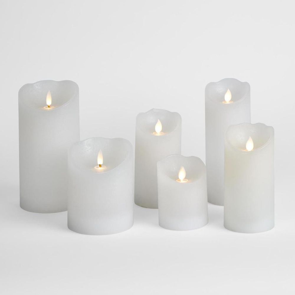 Led Battery Operated Wax Flameless Candle White 10Cm