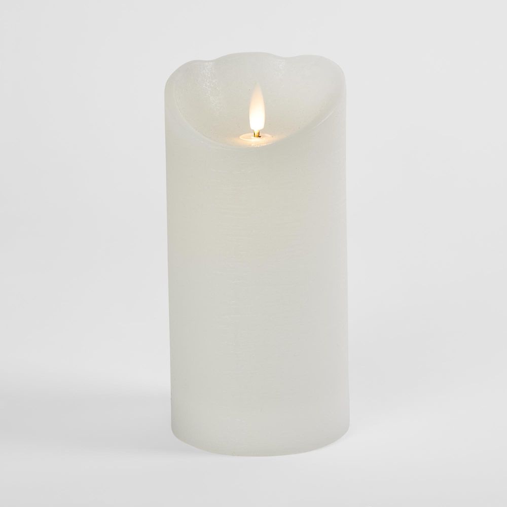 Led Battery Operated Wax Flameless Candle White 20Cm