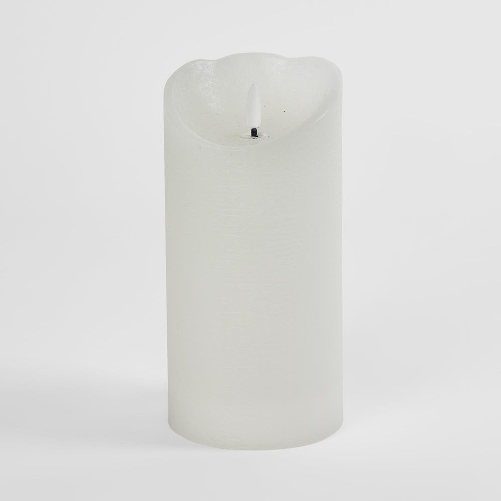 Led Battery Operated Wax Flameless Candle White 20Cm