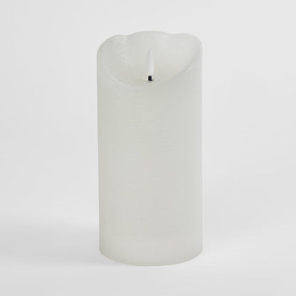 Led Battery Operated Wax Flameless Candle White 20Cm