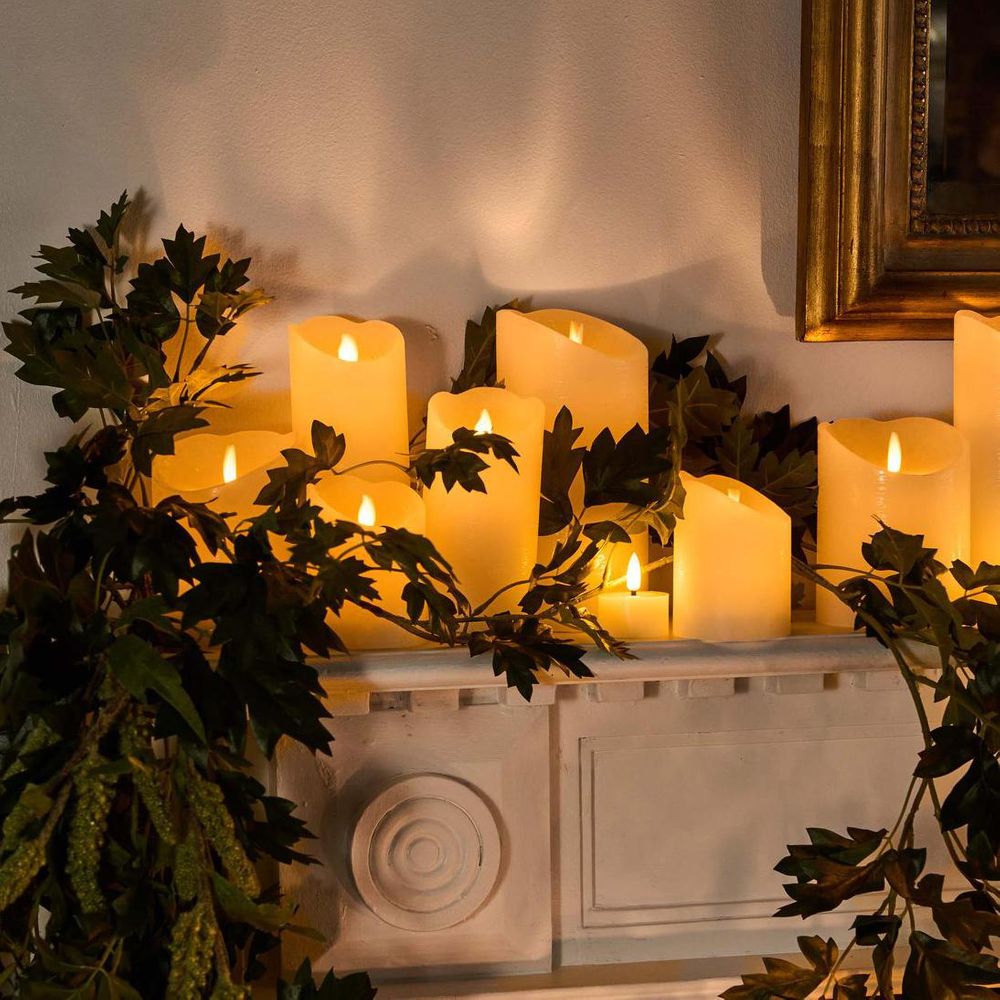 Led Battery Operated Wax Flameless Candle White 15Cm