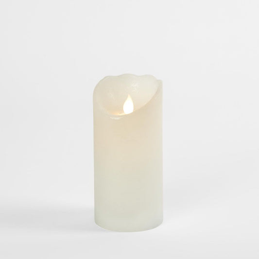 Led Battery Operated Wax Flameless Candle White 15Cm