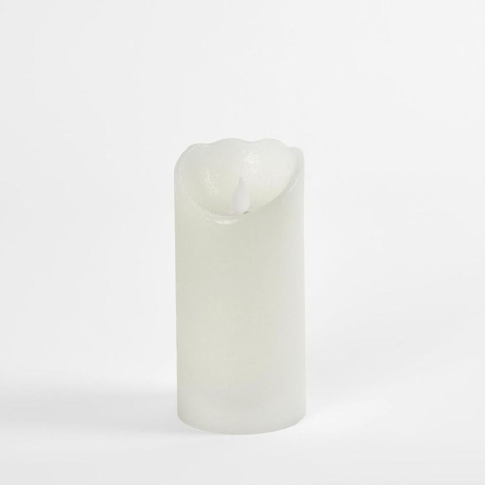 Led Battery Operated Wax Flameless Candle White 15Cm